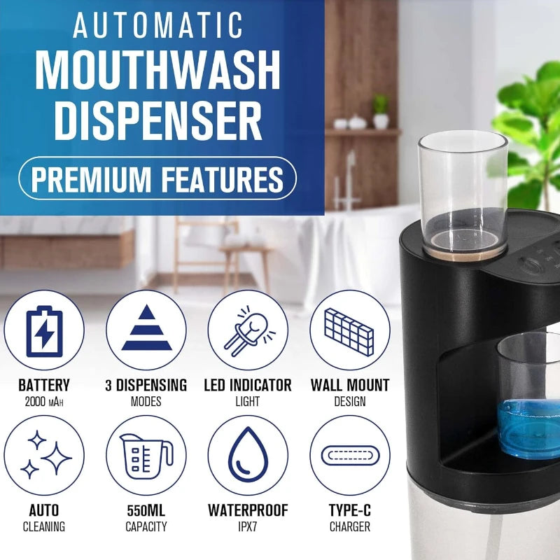 SparkleMist Automatic Mouthwash Dispenser